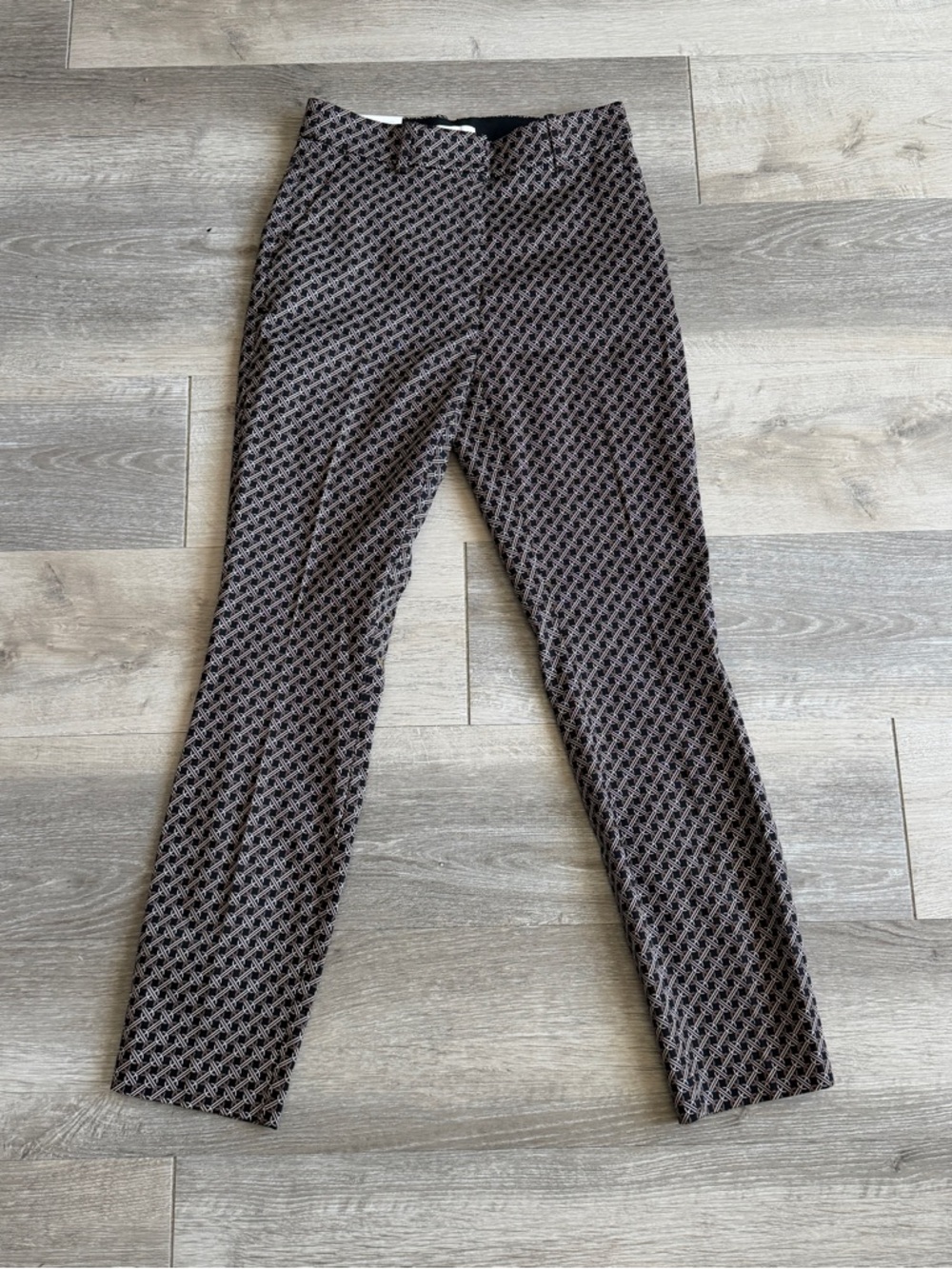 NWT H&M Straight Leg Art Abstract Pattern Dress Ankle Elastic Pants size 4 chic